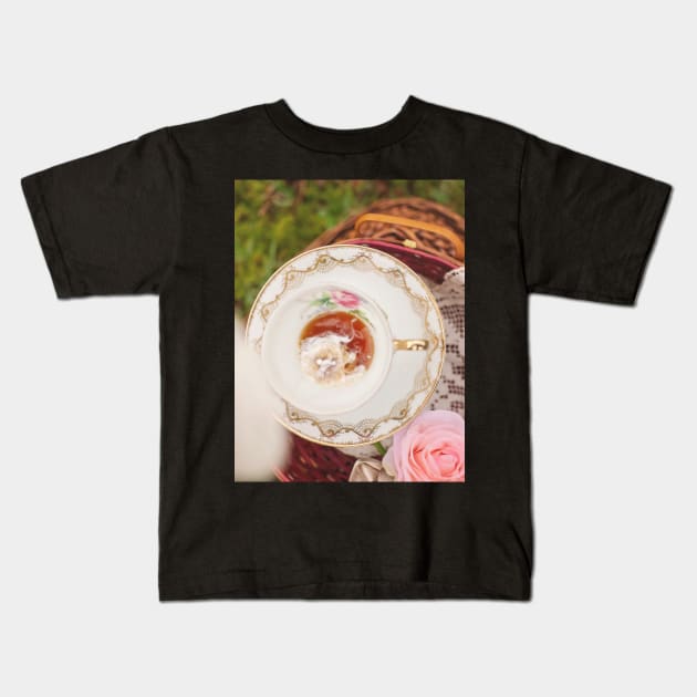 Cream Tea  Galaxy Kids T-Shirt by ncmckinney